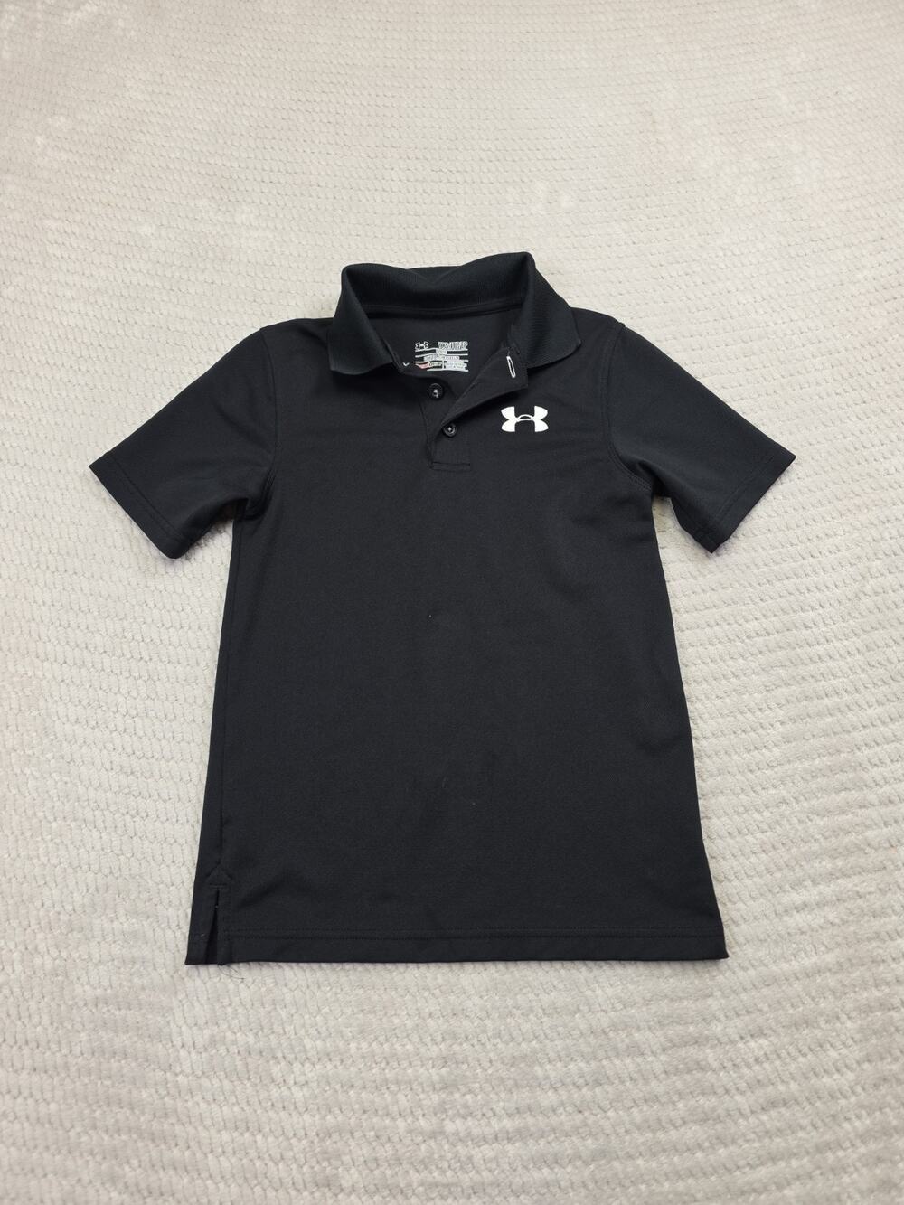 Under Armour Shirt Boys Youth XS Black Polo Shirt Performance